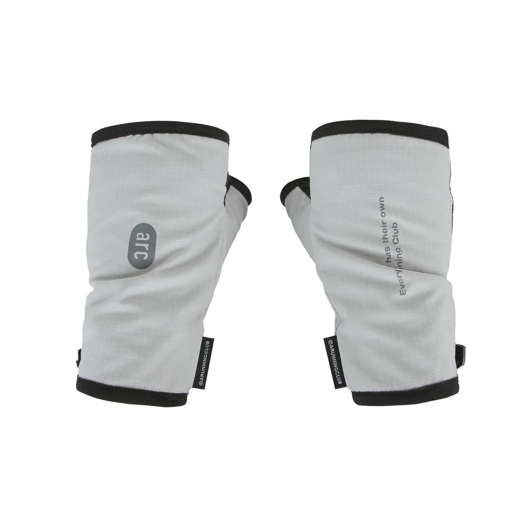 Fingerless Running Gloves - Light Grey