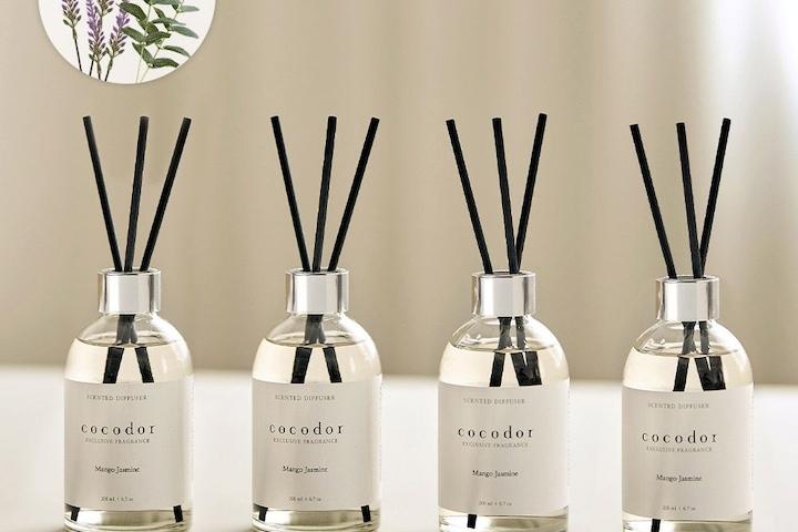 2+2 신향출시! 화이트라벨 디퓨저 200ml 4개 l 라벤더+유칼립투스 스틱 증정