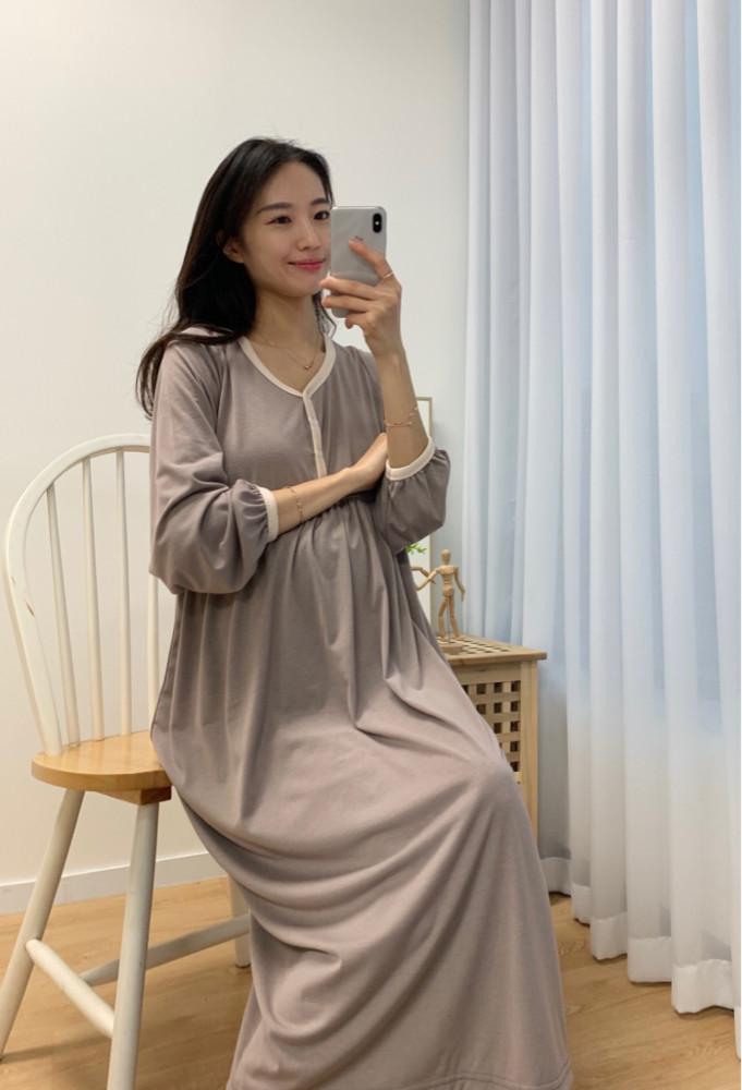 (긴팔/반팔) 코지 수유원피스 수유복 임산부원피스 임산부파자마 임부홈웨어
