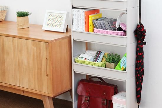 슬림선반18cm 4단 틈새수납장 트롤리