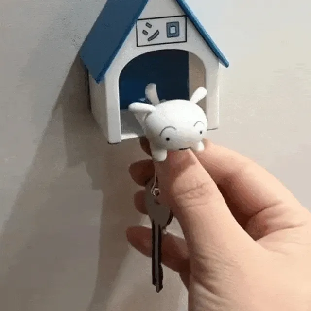 짱구 흰둥이 피규어 인형 열쇠고리 키링 열쇠 거치대 부착식 흰둥이집 흰둥이열쇠걸이