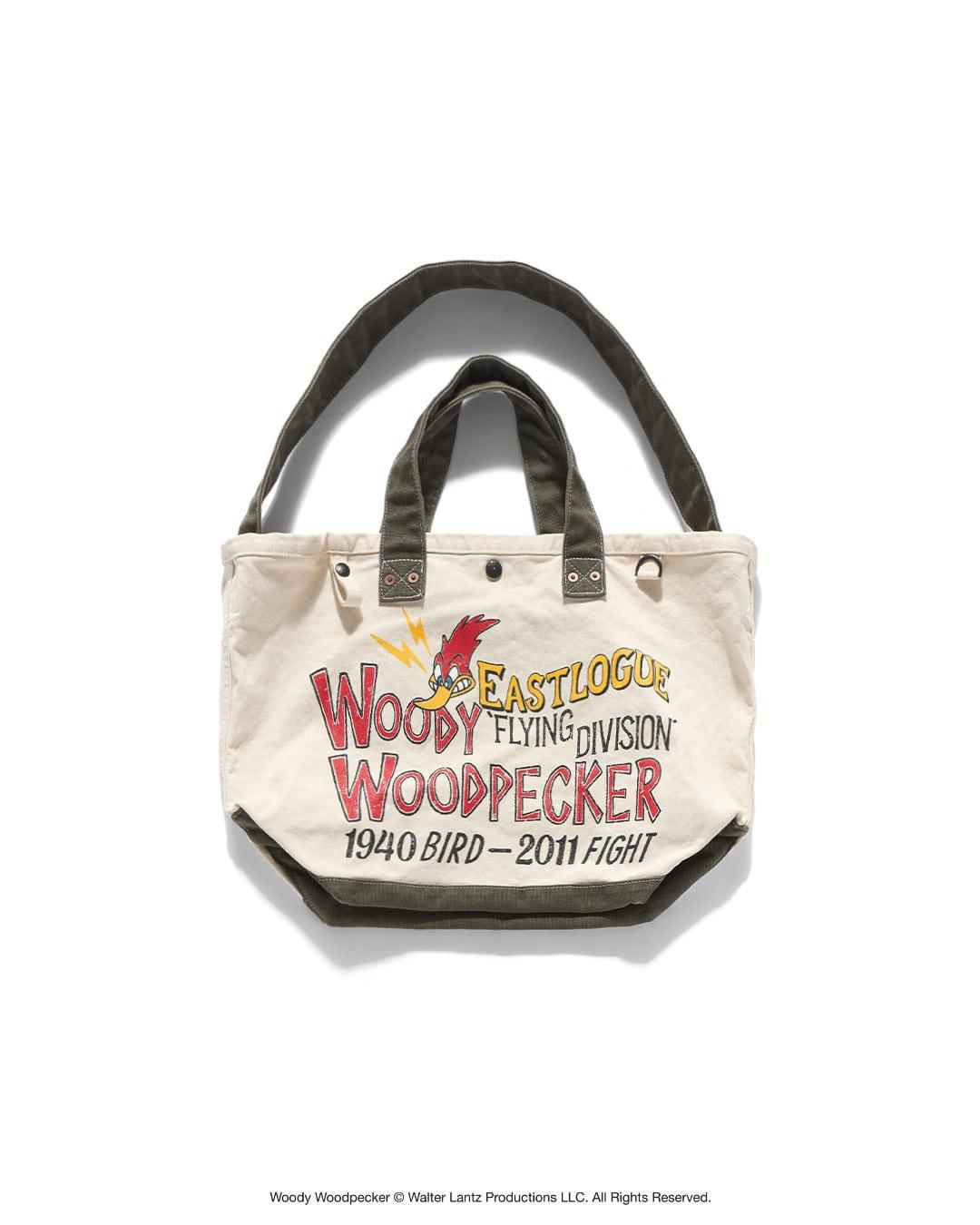 WOODY WOODPECKER TOTE BAG / ECRU & OLIVE