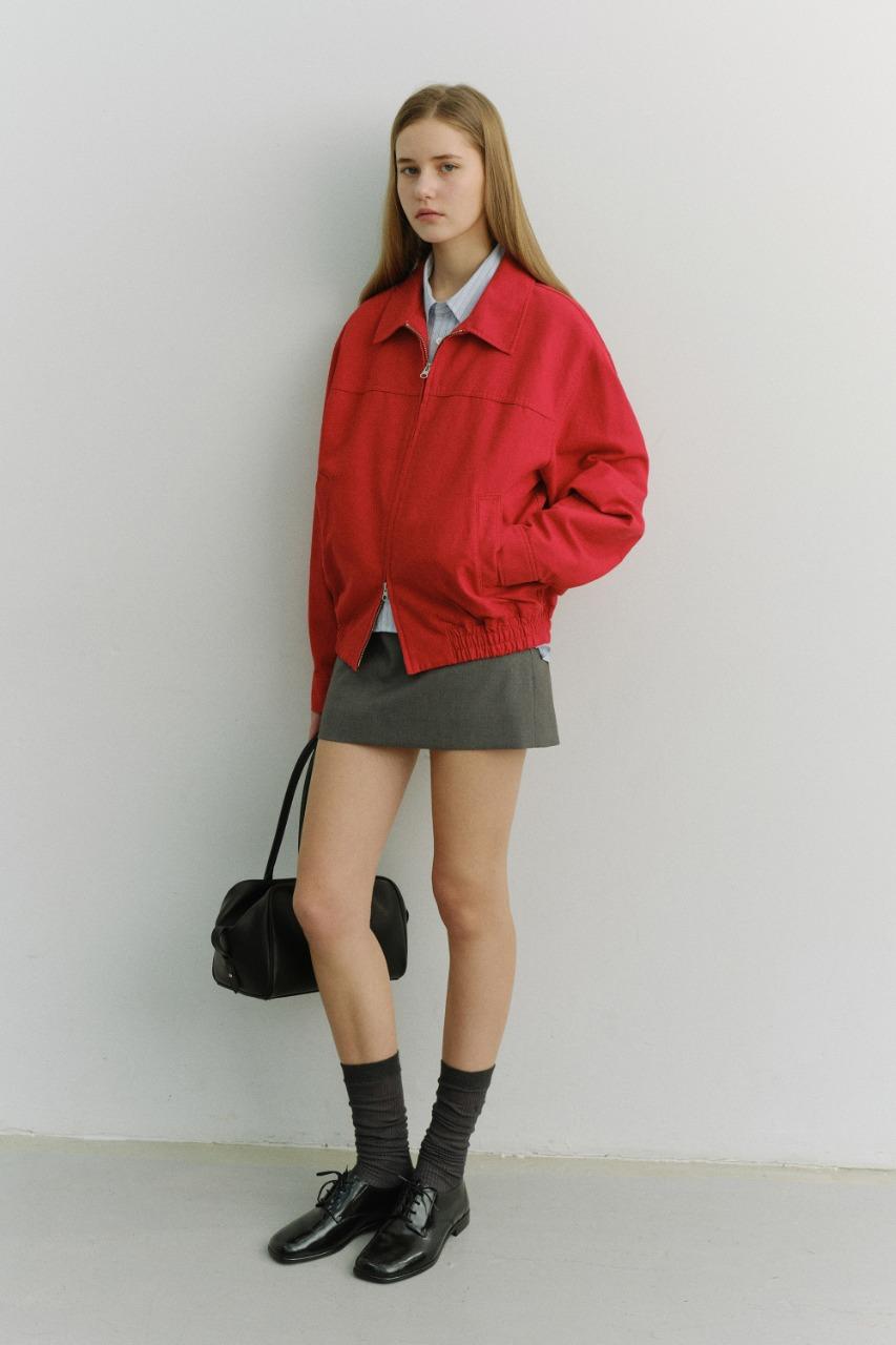UNISEX COLLARED BLOUSON JACKET RED