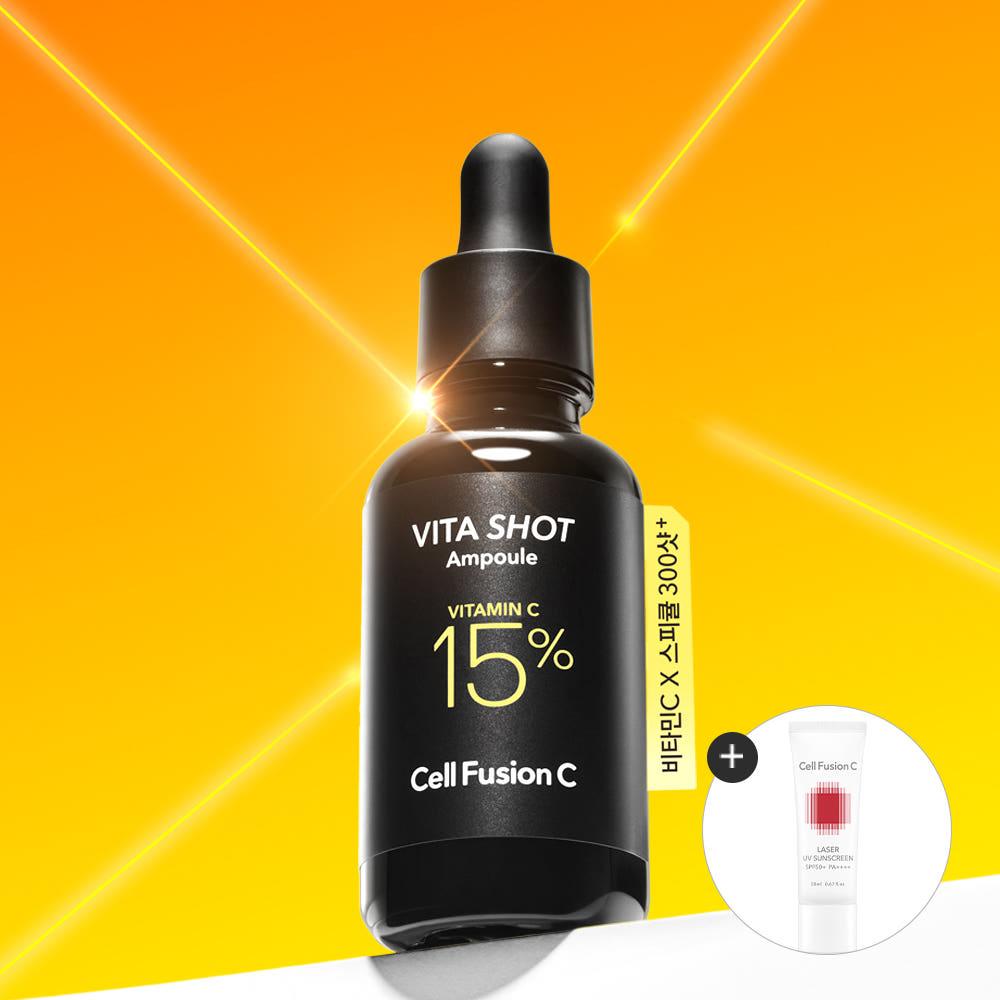[UV썬20ml] 셀퓨전씨 토닝C 비타 샷 앰플 20g / 고함량 비타민C 스피큘 앰플
