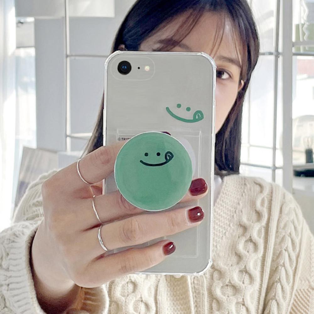 와글와글 꾸러기 그립톡 투명 카드 케이스 아이폰SE2