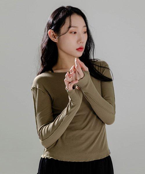 여성요가복 아웃라인 골지 슬리브 3TT3340