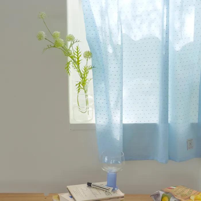 밀크 (블루) 바란스 커튼 가리개 커튼 가림막 창문용