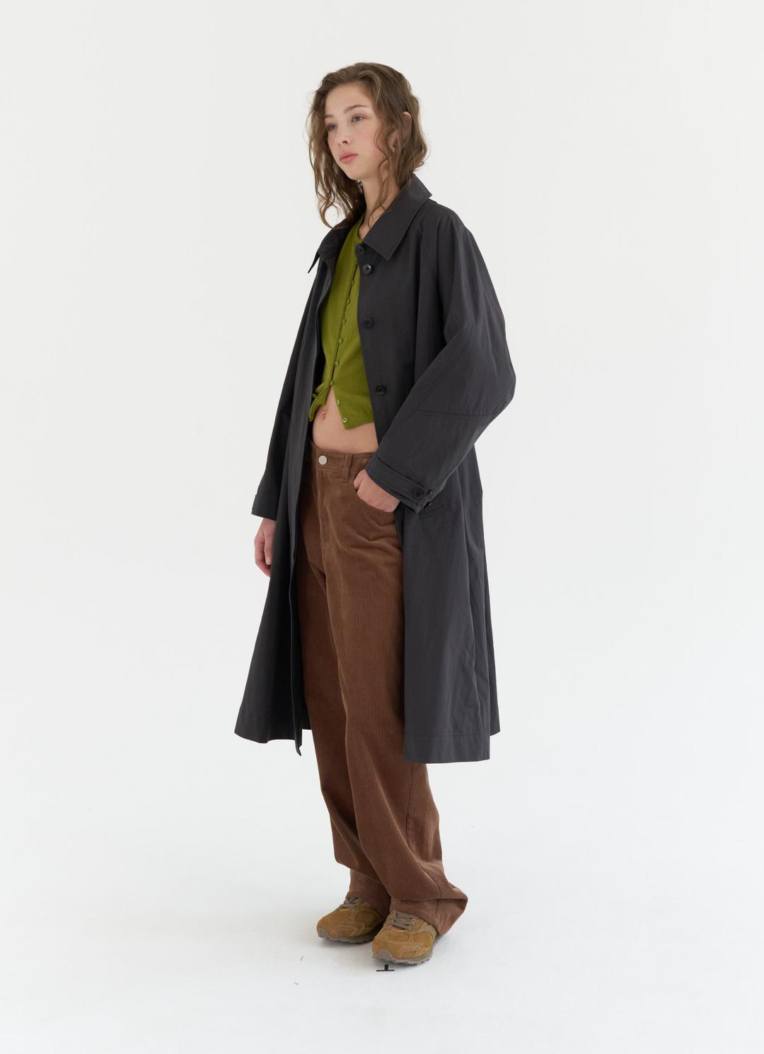 25FW SLIM BELT TRENCH COAT / CHARCOAL