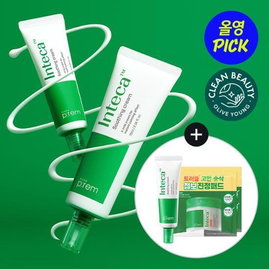[8월 올영픽/급속진정] 메이크프렘 인테카 수딩크림 70ml 기획(+크림 31ml+패드2매*2개)