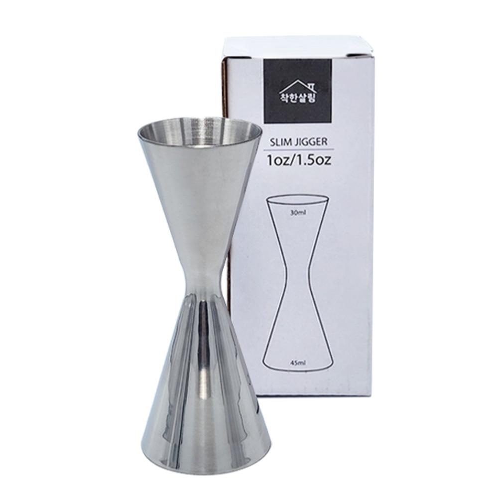 착한살림 홈텐딩 슬림 바텐더 조주기능사 지거 칵테일 계량컵 30ml/45ml