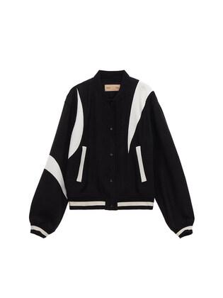 COLOR OBJET BASEBALL JUMPER IN BLACK