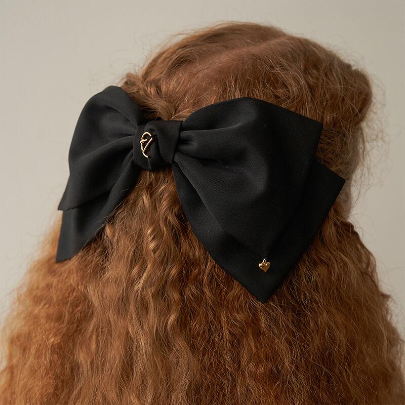 Matt Point Hair Ribbon-Black
