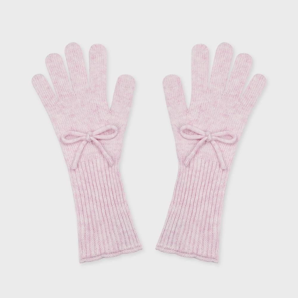 ribbon angora gloves baby pink