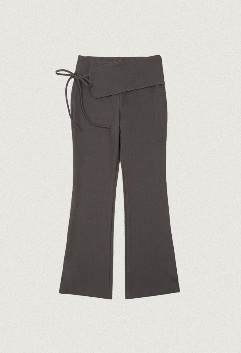 Waist wrap slim boots cut pants_Brown(O25-PT10)