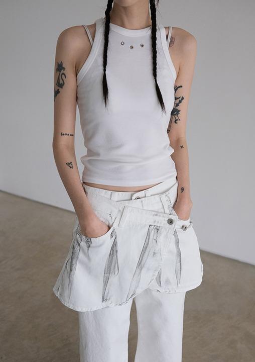 three hole sleeveless (3color)