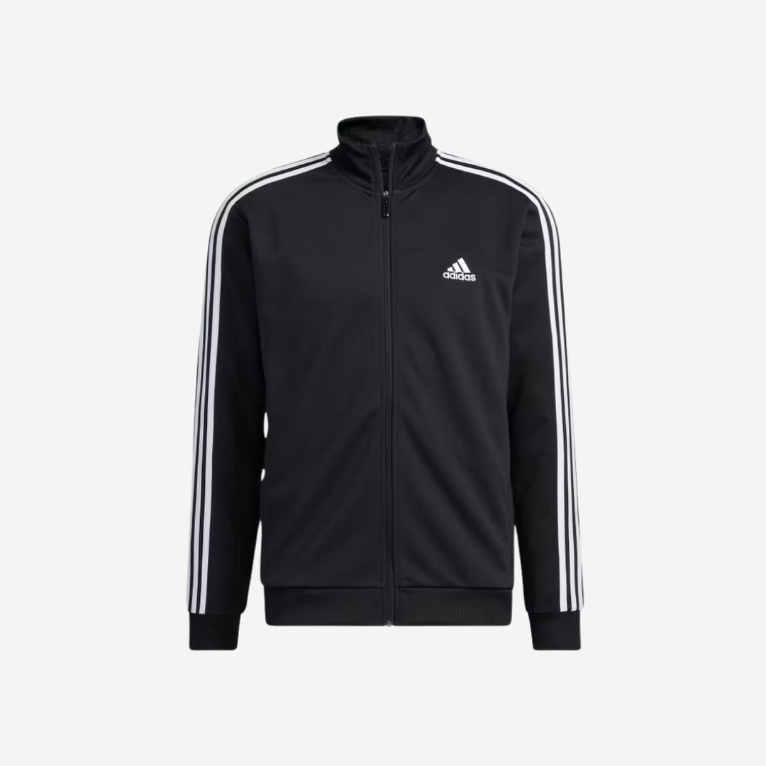 Adidas 3S Regular Fit Double Knit Track Top Black White - KR Sizing