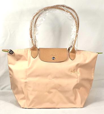 New Longchamp Le Pliage GREEN 1899 Howthorn Pink Top Handle Large Bag
