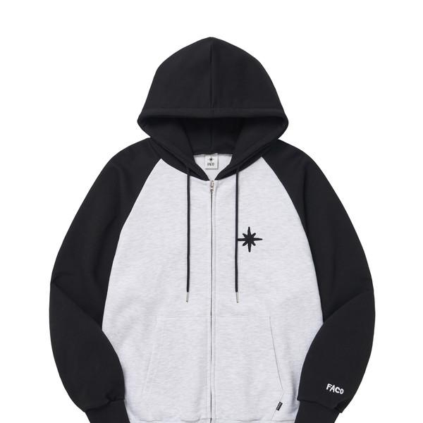 FAVICON LOGO HOOD ZIPUP BLACK