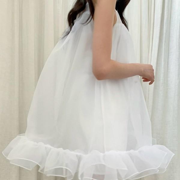 MORN dreamy fairy organza see-through lotus leaf dress