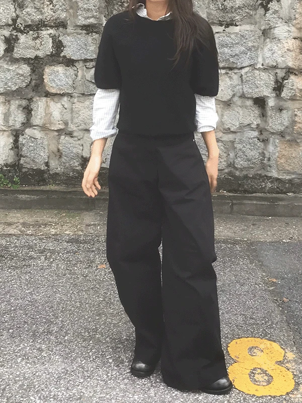 사이드 라인 디테일 벌룬 팬츠