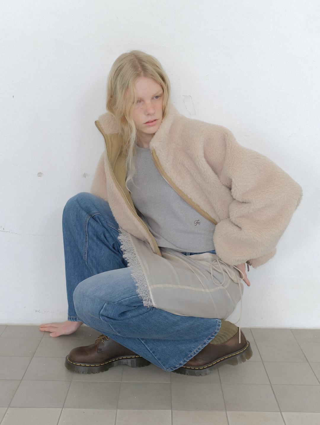 [4th] Shearling pillow mustang jacket