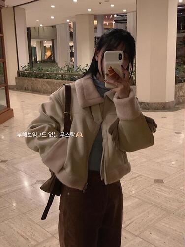 유리에 [인생핏/프리미엄] 머스트 해브 숏 무스탕 jk - 3color (시어링/겨울아우터/따숩템/연말룩)