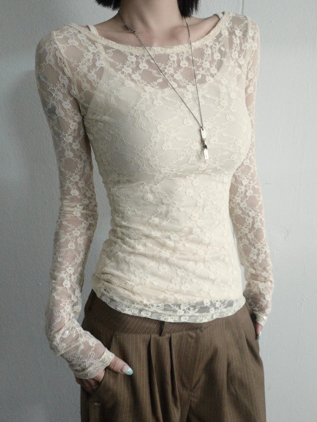 See-Through Flower Lace T