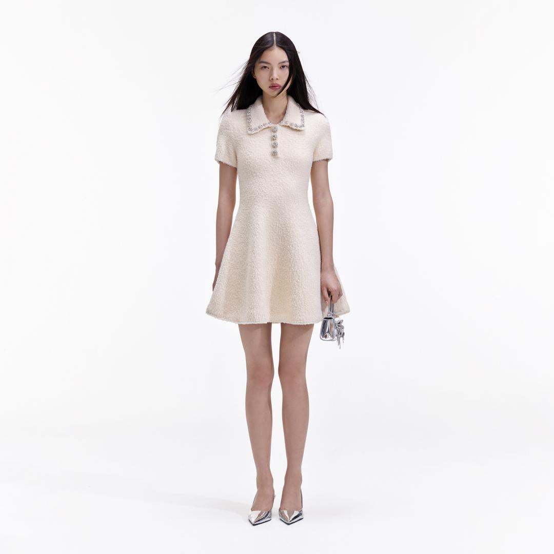 Cream Soft Knit Mini Dress - XS