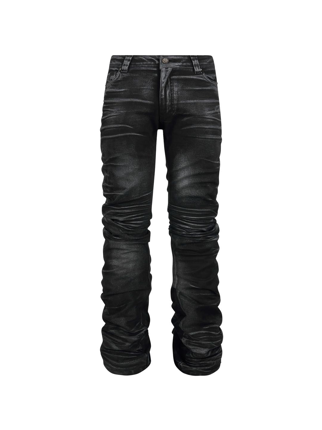 [RESTOCK 03.30] Shadow Washed Curved Denim Pants_[Black]