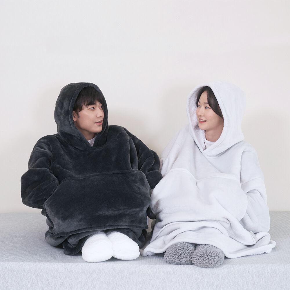 포근한 양털 세트 (파자마 + 담요 + 수면양말)