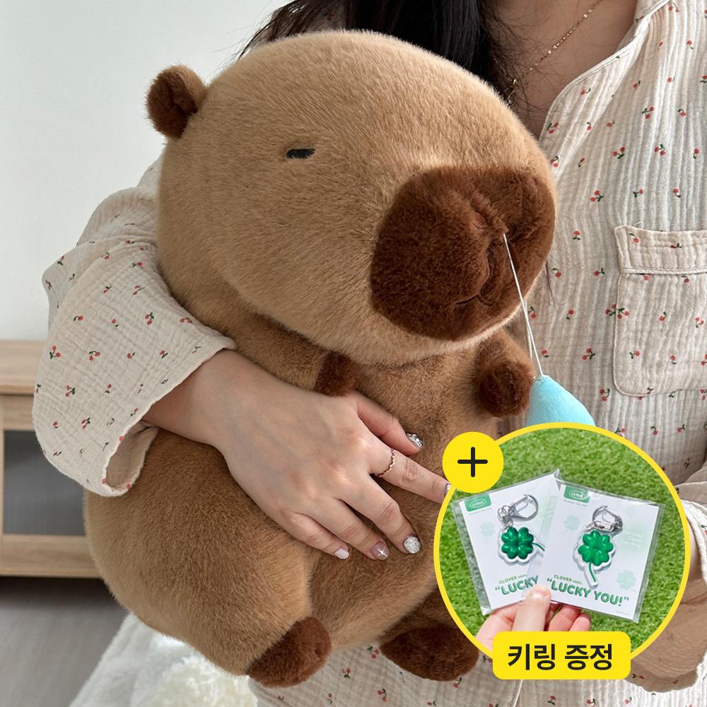 [자취/귀여운선물]중형30cm 콧물 카피바라 인형 안고자는 집순이 애착 쿠션 베개 웃긴 바디필로우 인테리어 집들이 커플템 생일