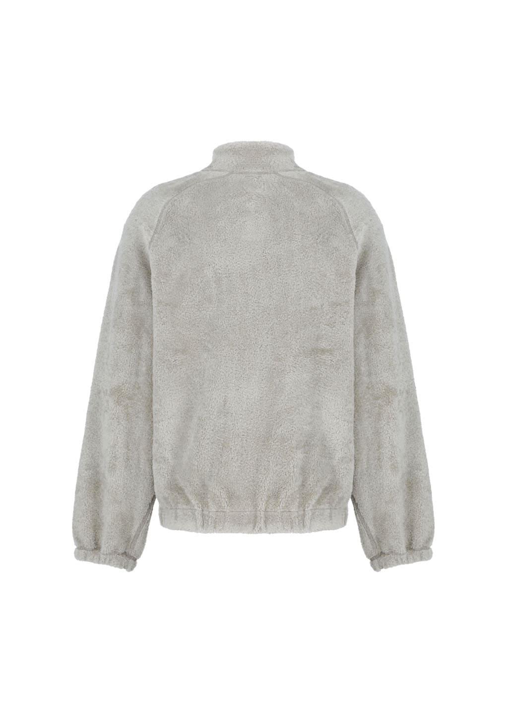 fluffy oversized half neck pullover, grey