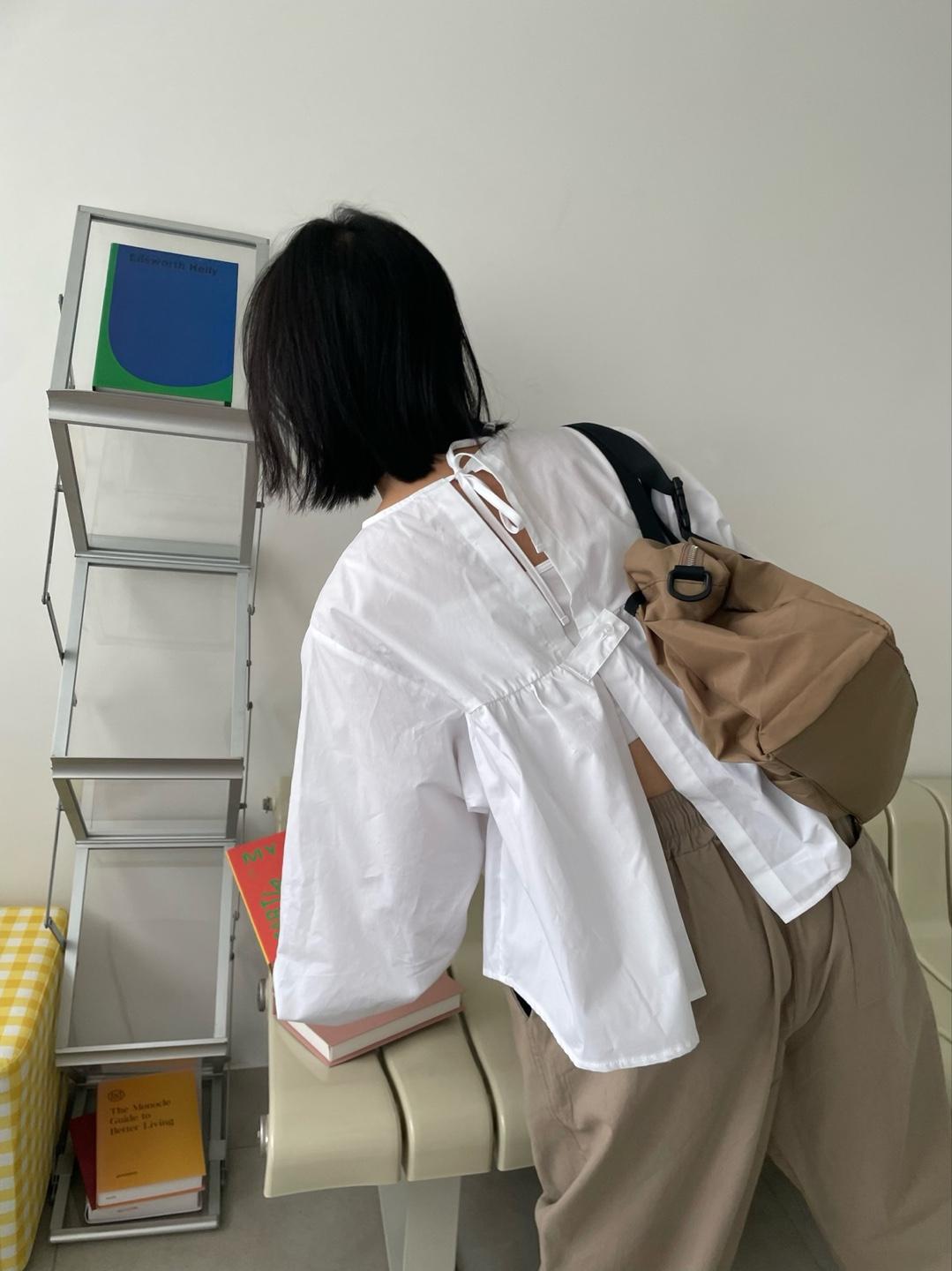 back open button blouse (2color)