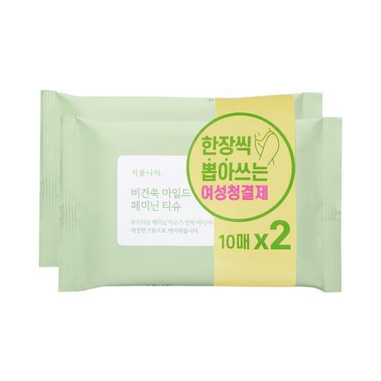 식물나라 비건쑥 마일드 페미닌티슈10매X2번들