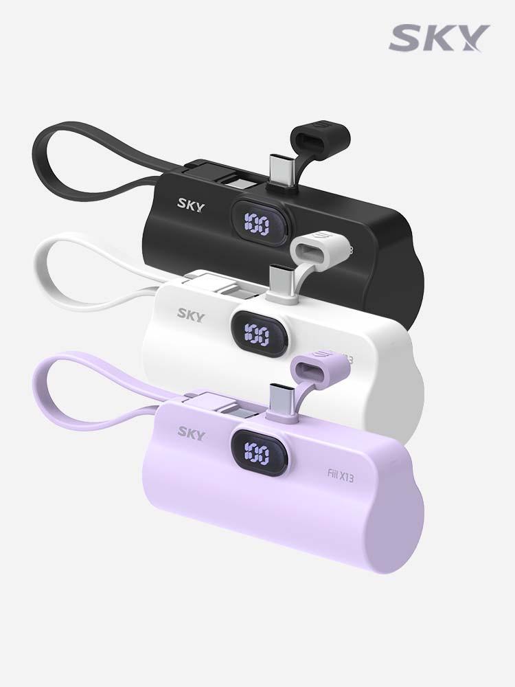 스카이 필 X13 LED 2in1 일체형 도킹형 미니 보조배터리 C타입 5000mAh