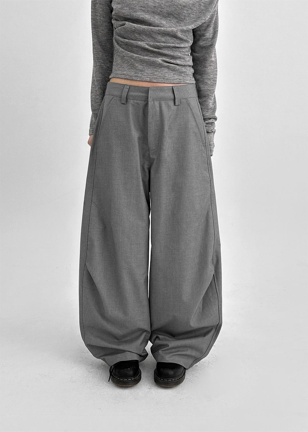 (UNISEX) 테넘 백포켓 벌룬 와이드 슬랙스