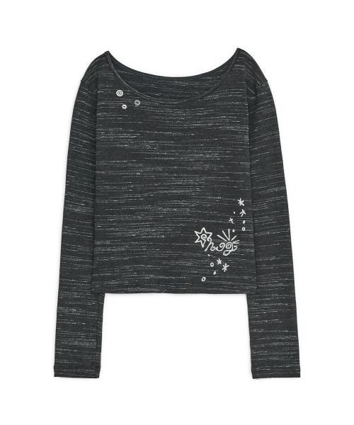 허그 스티치 니트 티 (블랙)