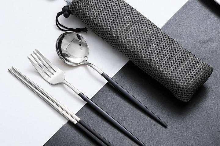 모던키친 휴대용 수저포크세트(블랙)