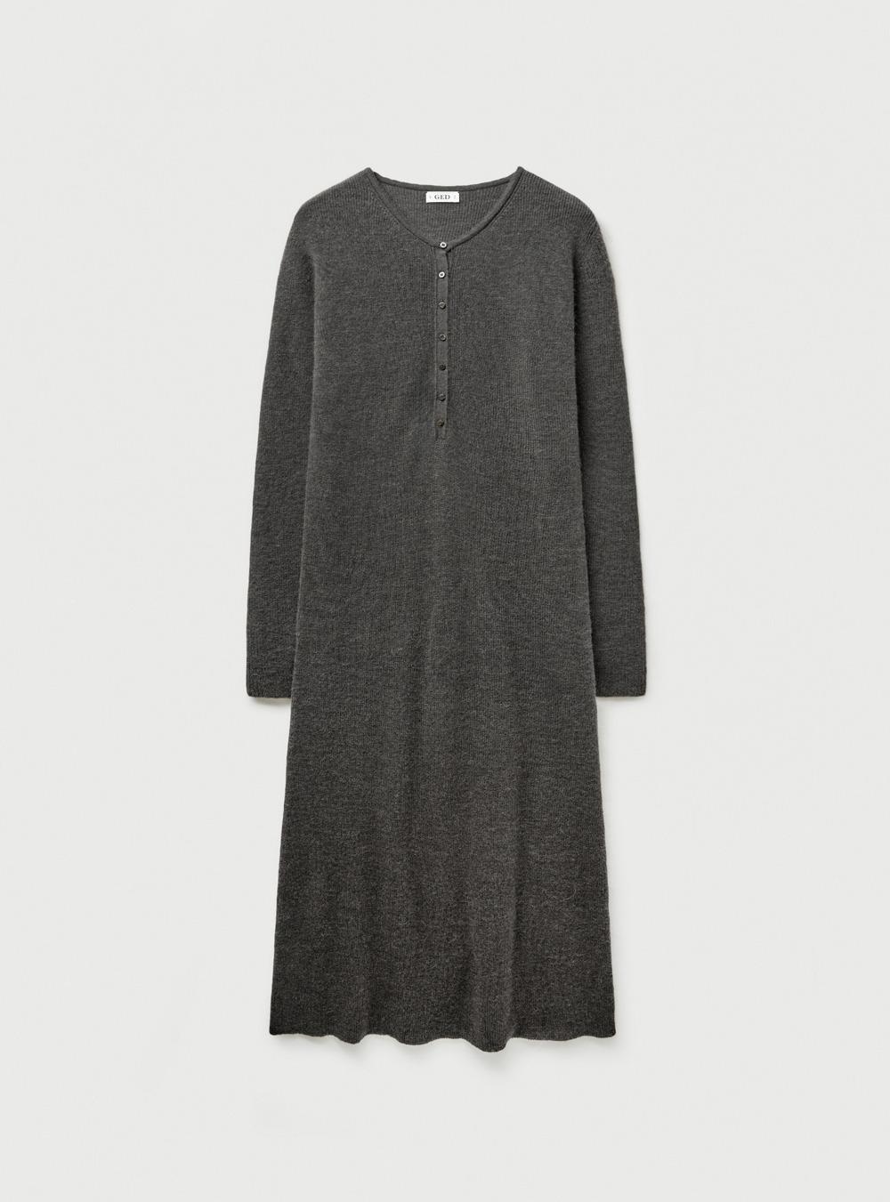 [2ND] ALPACA BUTTON KNIT DRESS