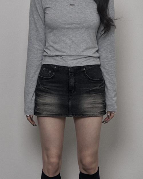 Denim Mini Skirt (black)