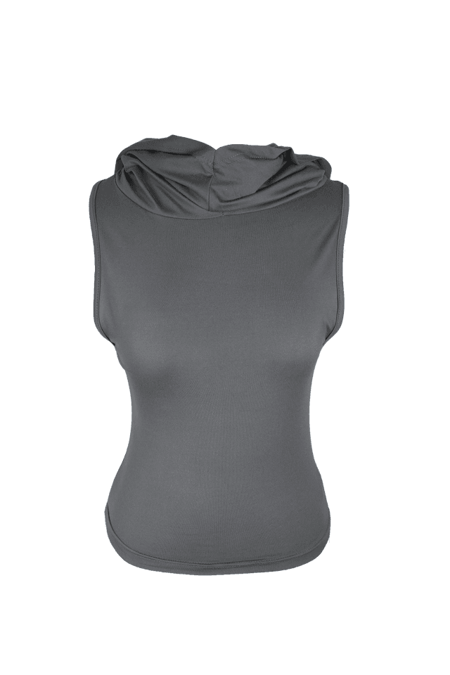 Me愛 - Slim hood sleeveless (GRAY)