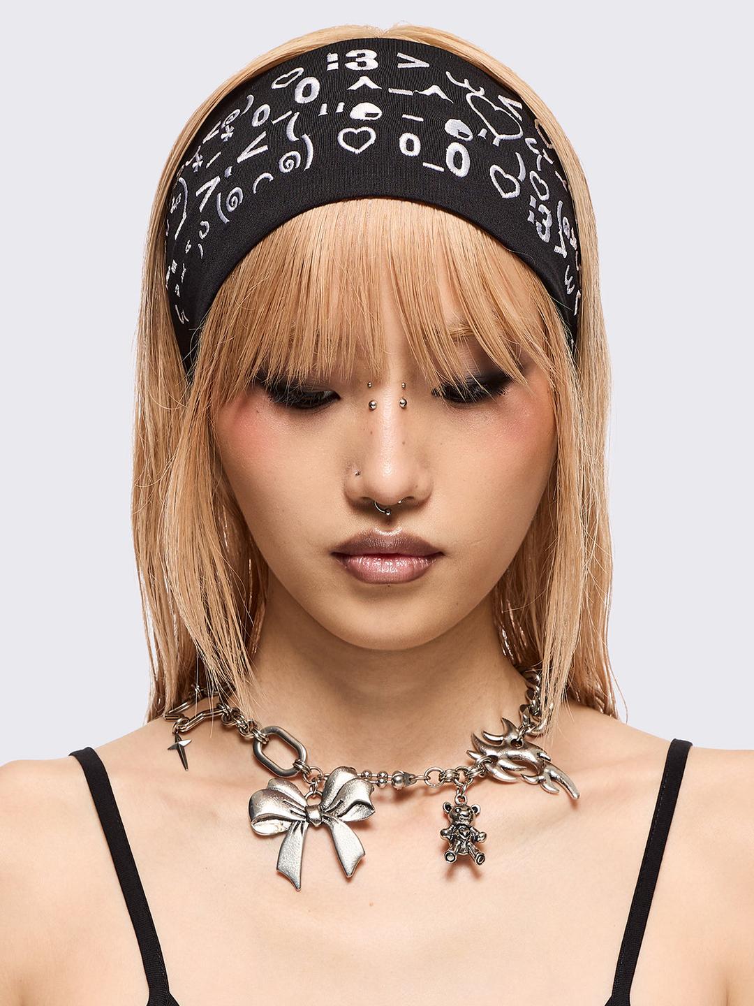 Girl Brain Black Headband - One Size / Black