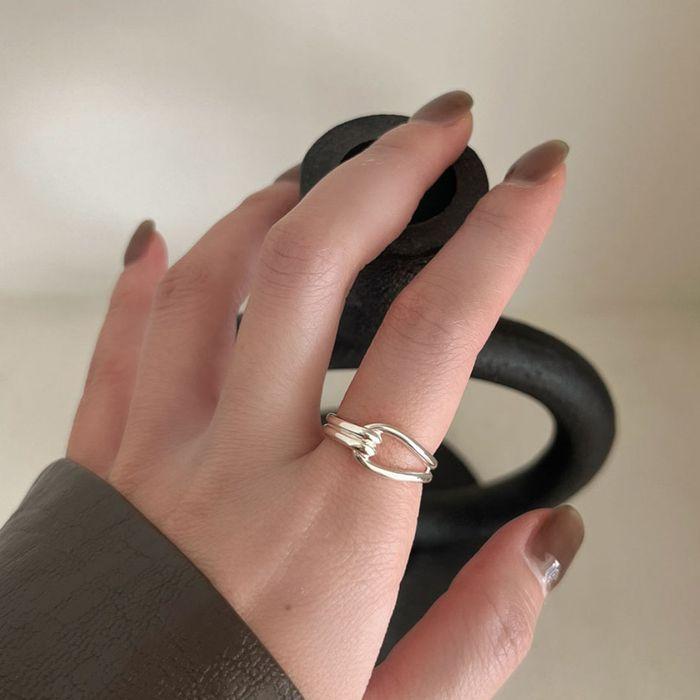 silver925 double line hook ring (2color)