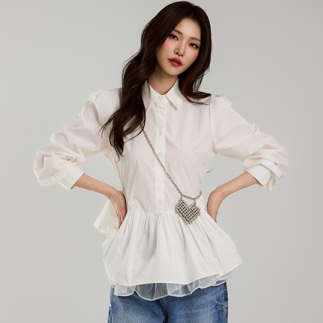 B3049 프릴 블라우스