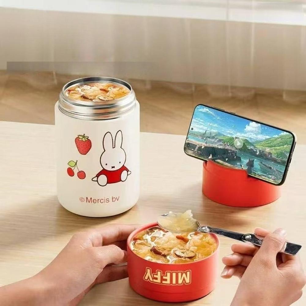 미피 캐릭터 3컬러 스텐 보온 대용량 도시락통