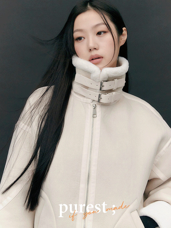 [50%즉시할인💥] [Made] 아이리스 스웨이드 버클 무스탕 - one color