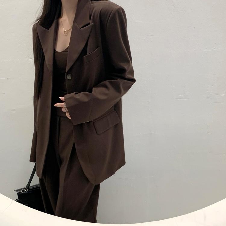 끌로에드 *세트가능*제너럴 S/S 명품 퀄리티 오피스 정장 페미닌 기본 수트 카라 오버 루즈핏 싱글 자켓 5color