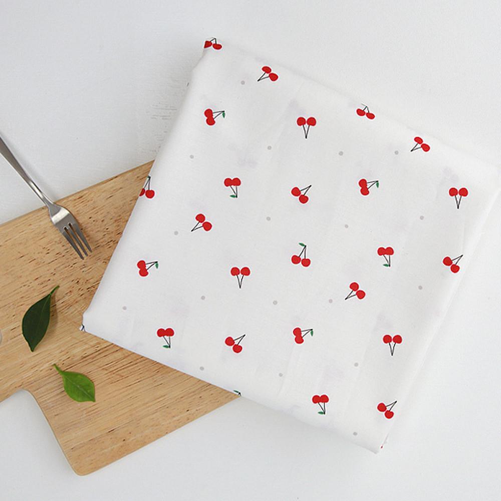 면20수 평직 코튼 원단 패브릭 DIY 프린트 과일원단 여름원단-프루츠파티 체리콕