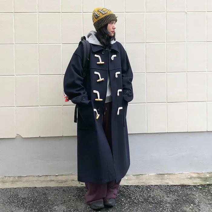 [WOOL 80] 울 세미오버핏 더플 코트_3COLOR