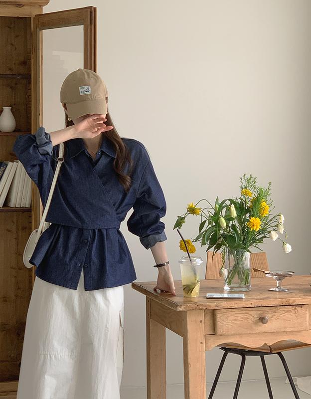 *러브프롬* 데일런 카라 랩 셔츠 청버전